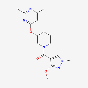 (3-((2,6-dimethylpyrimidin-4-yl)oxy)piperidin-1-yl)(3-methoxy-1-methyl-1H-pyrazol-4-yl)methanone