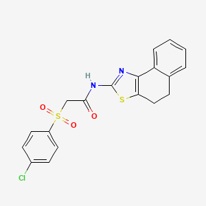 molecular formula C19H15ClN2O3S2 B2977552 2-((4-chlorophenyl)sulfonyl)-N-(4,5-dihydronaphtho[1,2-d]thiazol-2-yl)acetamide CAS No. 895458-59-0