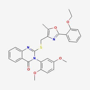 3-(2,5-dimethoxyphenyl)-2-(((2-(2-ethoxyphenyl)-5-methyloxazol-4-yl)methyl)thio)quinazolin-4(3H)-one