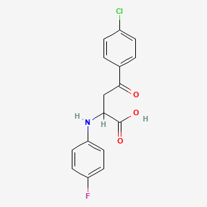 molecular formula C16H13ClFNO3 B2977556 4-(4-氯苯基)-2-(4-氟苯胺基)-4-氧代丁酸 CAS No. 1008018-98-1