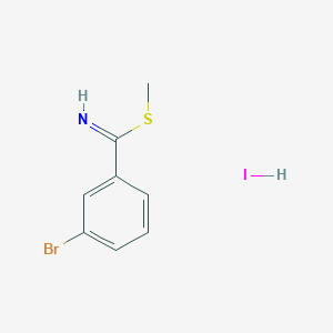 molecular formula C8H9BrINS B2977562 Methyl 3-bromobenzenecarboximidothioate;hydroiodide CAS No. 848564-76-1