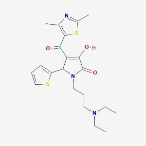 1-(3-(diethylamino)propyl)-4-(2,4-dimethylthiazole-5-carbonyl)-3-hydroxy-5-(thiophen-2-yl)-1H-pyrrol-2(5H)-one