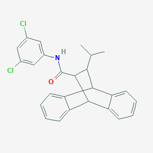 molecular formula C26H23Cl2NO B297757 N-(3,5-dichlorophenyl)-16-propan-2-yltetracyclo[6.6.2.02,7.09,14]hexadeca-2,4,6,9,11,13-hexaene-15-carboxamide 