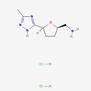 [(2R,5S)-5-(5-Methyl-1H-1,2,4-triazol-3-yl)oxolan-2-yl]methanamine;dihydrochloride