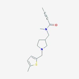 N-Methyl-N-[[1-[(5-methylthiophen-2-yl)methyl]pyrrolidin-3-yl]methyl]but-2-ynamide