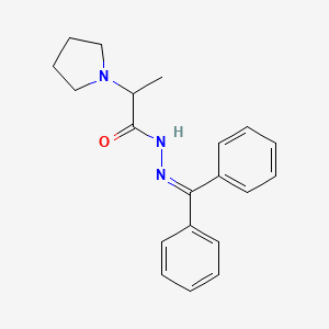 molecular formula C20H23N3O B2977588 N'-(diphenylmethylene)-2-(1-pyrrolidinyl)propanohydrazide CAS No. 478247-10-8