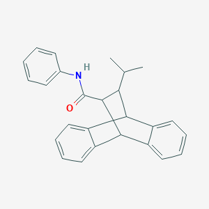 molecular formula C26H25NO B297759 16-isopropyl-N-phenyltetracyclo[6.6.2.0~2,7~.0~9,14~]hexadeca-2,4,6,9,11,13-hexaene-15-carboxamide 
