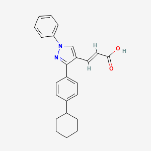(E)-3-[3-(4-cyclohexylphenyl)-1-phenylpyrazol-4-yl]prop-2-enoic acid