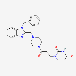 1-(3-(4-((1-benzyl-1H-benzo[d]imidazol-2-yl)methyl)piperazin-1-yl)-3-oxopropyl)pyrimidine-2,4(1H,3H)-dione