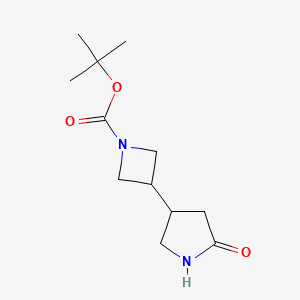 molecular formula C12H20N2O3 B2977601 Tert-butyl 3-(5-oxopyrrolidin-3-yl)azetidine-1-carboxylate CAS No. 2228910-42-5