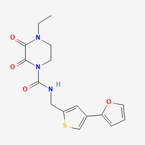 4-Ethyl-N-[[4-(furan-2-yl)thiophen-2-yl]methyl]-2,3-dioxopiperazine-1-carboxamide