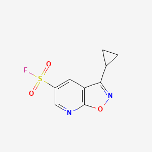 molecular formula C9H7FN2O3S B2977608 3-Cyclopropyl-[1,2]oxazolo[5,4-b]pyridine-5-sulfonyl fluoride CAS No. 2138312-59-9