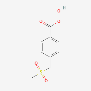 molecular formula C9H10O5S B2977615 4-(Methylsulfonylmethyl)benzoperoxoic acid CAS No. 1417633-81-8