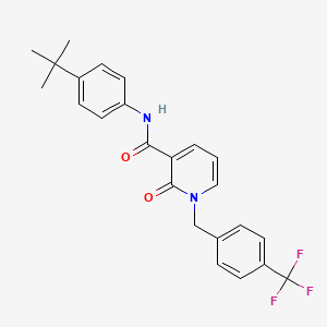 molecular formula C24H23F3N2O2 B2977616 N-[4-(叔丁基)苯基]-2-氧代-1-[4-(三氟甲基)苄基]-1,2-二氢-3-吡啶甲酰胺 CAS No. 338977-42-7