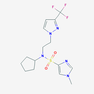 N-cyclopentyl-1-methyl-N-(2-(3-(trifluoromethyl)-1H-pyrazol-1-yl)ethyl)-1H-imidazole-4-sulfonamide