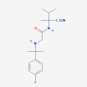 molecular formula C17H24FN3O B2977626 N-(1-cyano-1,2-dimethylpropyl)-2-{[2-(4-fluorophenyl)propan-2-yl]amino}acetamide CAS No. 1333759-50-4