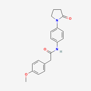 molecular formula C19H20N2O3 B2977639 2-(4-methoxyphenyl)-N-(4-(2-oxopyrrolidin-1-yl)phenyl)acetamide CAS No. 941956-74-7