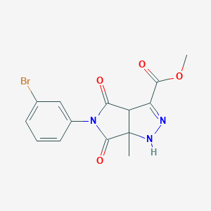 molecular formula C14H12BrN3O4 B297764 Methyl 5-(3-bromophenyl)-6a-methyl-4,6-dioxo-1,3a,4,5,6,6a-hexahydropyrrolo[3,4-c]pyrazole-3-carboxylate 