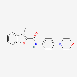 molecular formula C20H20N2O3 B2977640 3-methyl-N-(4-morpholin-4-ylphenyl)-1-benzofuran-2-carboxamide CAS No. 346455-67-2