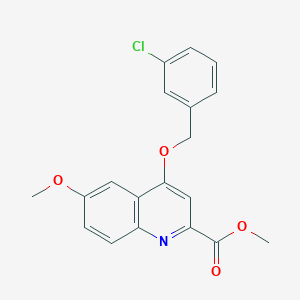 molecular formula C19H16ClNO4 B2977648 methyl 2-{[7-{[(3-fluorobenzyl)oxy]methyl}-2,3-dihydro-1,4-benzoxazepin-4(5H)-yl]sulfonyl}benzoate CAS No. 1359415-63-6