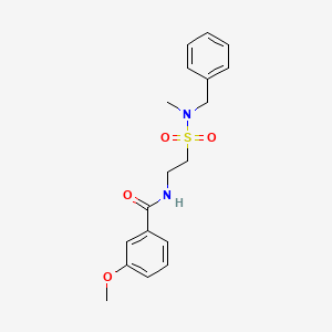 molecular formula C18H22N2O4S B2977656 N-[2-[苄基(甲基)磺酰基]乙基]-3-甲氧基苯甲酰胺 CAS No. 899759-04-7
