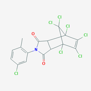 molecular formula C16H8Cl7NO2 B297766 1,7,8,9,10,10-Hexachloro-4-(5-chloro-2-methylphenyl)-4-azatricyclo[5.2.1.02,6]dec-8-ene-3,5-dione 
