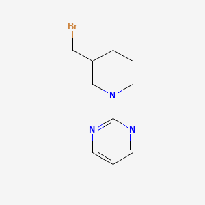 molecular formula C10H14BrN3 B2977661 2-(3-(Bromomethyl)piperidin-1-yl)pyrimidine CAS No. 1353947-69-9