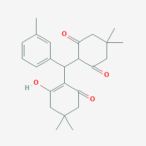 molecular formula C24H30O4 B2977663 2-((2-Hydroxy-4,4-dimethyl-6-oxocyclohex-1-en-1-yl)(m-tolyl)methyl)-5,5-dimethylcyclohexane-1,3-dione CAS No. 303769-68-8