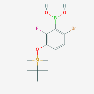 molecular formula C12H19BBrFO3Si B2977664 6-Bromo-3-t-butyldimethylsilyloxy-2-fluorophenylboronic acid CAS No. 2377608-15-4