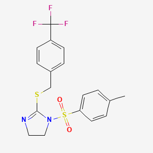 1-tosyl-2-((4-(trifluoromethyl)benzyl)thio)-4,5-dihydro-1H-imidazole