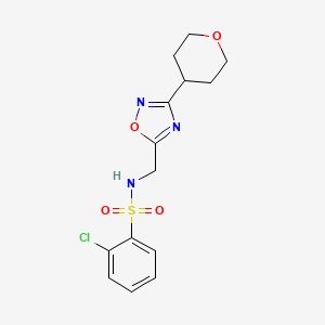 2-chloro-N-((3-(tetrahydro-2H-pyran-4-yl)-1,2,4-oxadiazol-5-yl)methyl)benzenesulfonamide