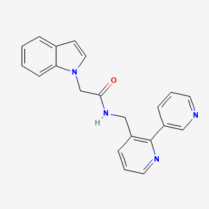 molecular formula C21H18N4O B2977683 N-([2,3'-bipyridin]-3-ylmethyl)-2-(1H-indol-1-yl)acetamide CAS No. 2034441-09-1