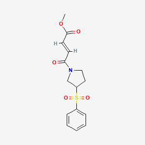 Methyl (E)-4-[3-(benzenesulfonyl)pyrrolidin-1-yl]-4-oxobut-2-enoate