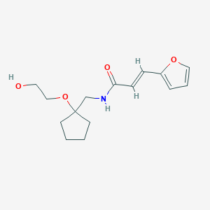 molecular formula C15H21NO4 B2977689 (E)-3-(furan-2-yl)-N-((1-(2-hydroxyethoxy)cyclopentyl)methyl)acrylamide CAS No. 2321336-04-1