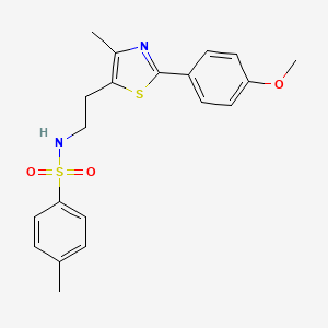 molecular formula C20H22N2O3S2 B2977695 N-[2-[2-(4-methoxyphenyl)-4-methyl-1,3-thiazol-5-yl]ethyl]-4-methylbenzenesulfonamide CAS No. 873010-19-6