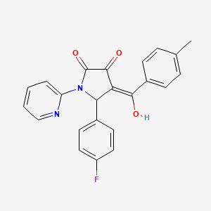 molecular formula C23H17FN2O3 B2977701 5-(4-氟苯基)-3-羟基-4-(4-甲基苯甲酰)-1-(吡啶-2-基)-1H-吡咯-2(5H)-酮 CAS No. 307541-81-7