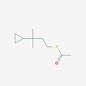 1-[(3-Cyclopropyl-3-methylbutyl)sulfanyl]ethan-1-one