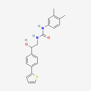molecular formula C21H22N2O2S B2977719 3-(3,4-Dimethylphenyl)-1-{2-hydroxy-2-[4-(thiophen-2-yl)phenyl]ethyl}urea CAS No. 2380188-12-3