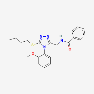 N-((5-(butylthio)-4-(2-methoxyphenyl)-4H-1,2,4-triazol-3-yl)methyl)benzamide