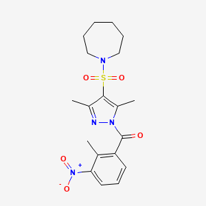 1-{[3,5-dimethyl-1-(2-methyl-3-nitrobenzoyl)-1H-pyrazol-4-yl]sulfonyl}azepane