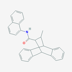 molecular formula C28H23NO B297773 16-methyl-N-(1-naphthyl)tetracyclo[6.6.2.0~2,7~.0~9,14~]hexadeca-2,4,6,9,11,13-hexaene-15-carboxamide 