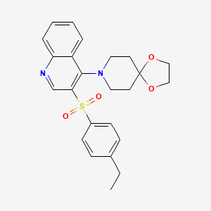 4-(1,4-Dioxa-8-azaspiro[4.5]dec-8-yl)-3-[(4-ethylphenyl)sulfonyl]quinoline