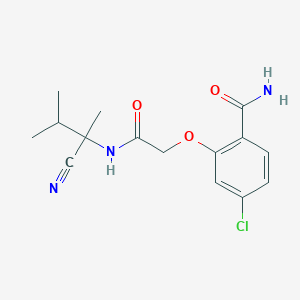 molecular formula C15H18ClN3O3 B2977733 4-Chloro-2-{[(1-cyano-1,2-dimethylpropyl)carbamoyl]methoxy}benzamide CAS No. 1241286-03-2