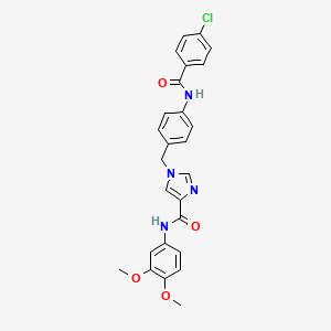 1-(4-(4-chlorobenzamido)benzyl)-N-(3,4-dimethoxyphenyl)-1H-imidazole-4-carboxamide