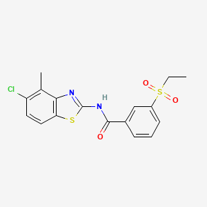 molecular formula C17H15ClN2O3S2 B2977740 N-(5-chloro-4-methylbenzo[d]thiazol-2-yl)-3-(ethylsulfonyl)benzamide CAS No. 886920-97-4