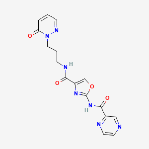 N-(3-(6-oxopyridazin-1(6H)-yl)propyl)-2-(pyrazine-2-carboxamido)oxazole-4-carboxamide
