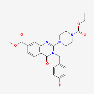 Methyl 2-(4-(ethoxycarbonyl)piperazin-1-yl)-3-(4-fluorobenzyl)-4-oxo-3,4-dihydroquinazoline-7-carboxylate