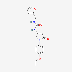 molecular formula C18H21N3O4 B2977745 1-(1-(4-Ethoxyphenyl)-5-oxopyrrolidin-3-yl)-3-(furan-2-ylmethyl)urea CAS No. 894014-40-5