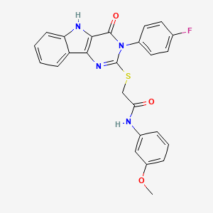 2-[[3-(4-fluorophenyl)-4-oxo-5H-pyrimido[5,4-b]indol-2-yl]sulfanyl]-N-(3-methoxyphenyl)acetamide