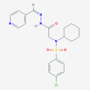 molecular formula C20H23ClN4O3S B297777 4-chloro-N-cyclohexyl-N-{2-oxo-2-[2-(4-pyridinylmethylene)hydrazino]ethyl}benzenesulfonamide 